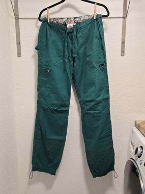 koi Teal Green Drawstring Scrub Joggers